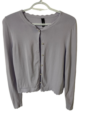 Marc Cain Lavender Pearl-Button Cardigan Size Small